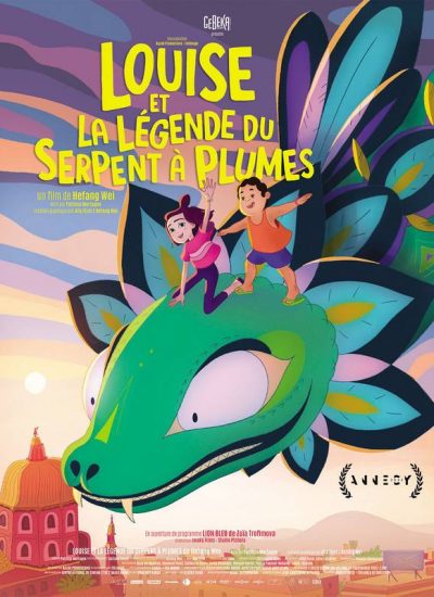 AFFICHE bannière film Louise et la légende du serpent à plumes